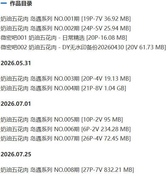 奶油五花肉 – 岛遇/微密圈等写真&amp;视频合集【持续更新中】